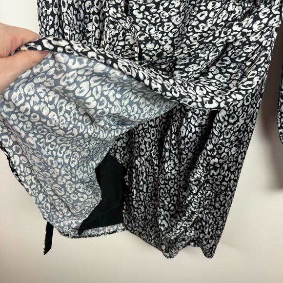 L'Academie Joyce Belted Mini Cocktail Dress Black White Abstract Cheetah Size S - Picture 5 of 16